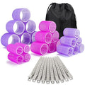 12-Pack Hair Styling Curlers Set with Styling Clips - Temperature Control, Travel-Friendly Curlers, Hot Rollers